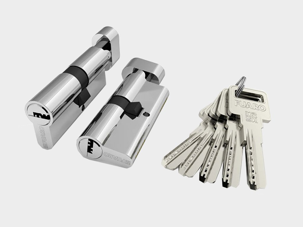 Цилиндровый механизм из алюминия «ключ-вертушка» с 5 ключами в комплекте Тараз